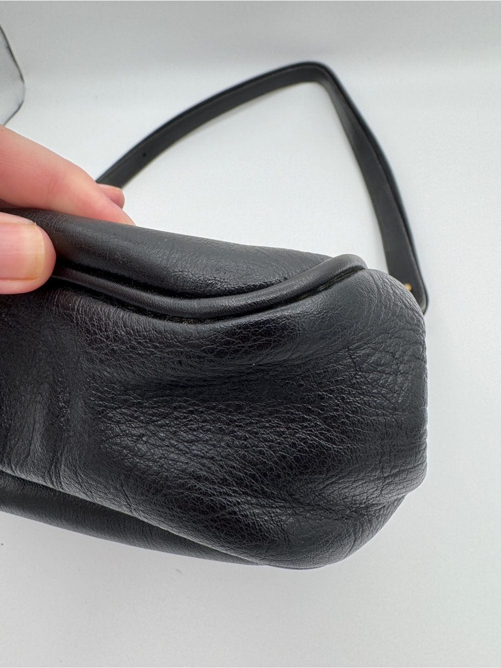 Gold-Pfeil Vintage Black Leather Doctor Style Frame Shoulder Bag Made in Germany - Picture 6 of 11